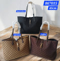 Elegant Monogram Pattern Large Shoulder Tote Bag (Lux4less)