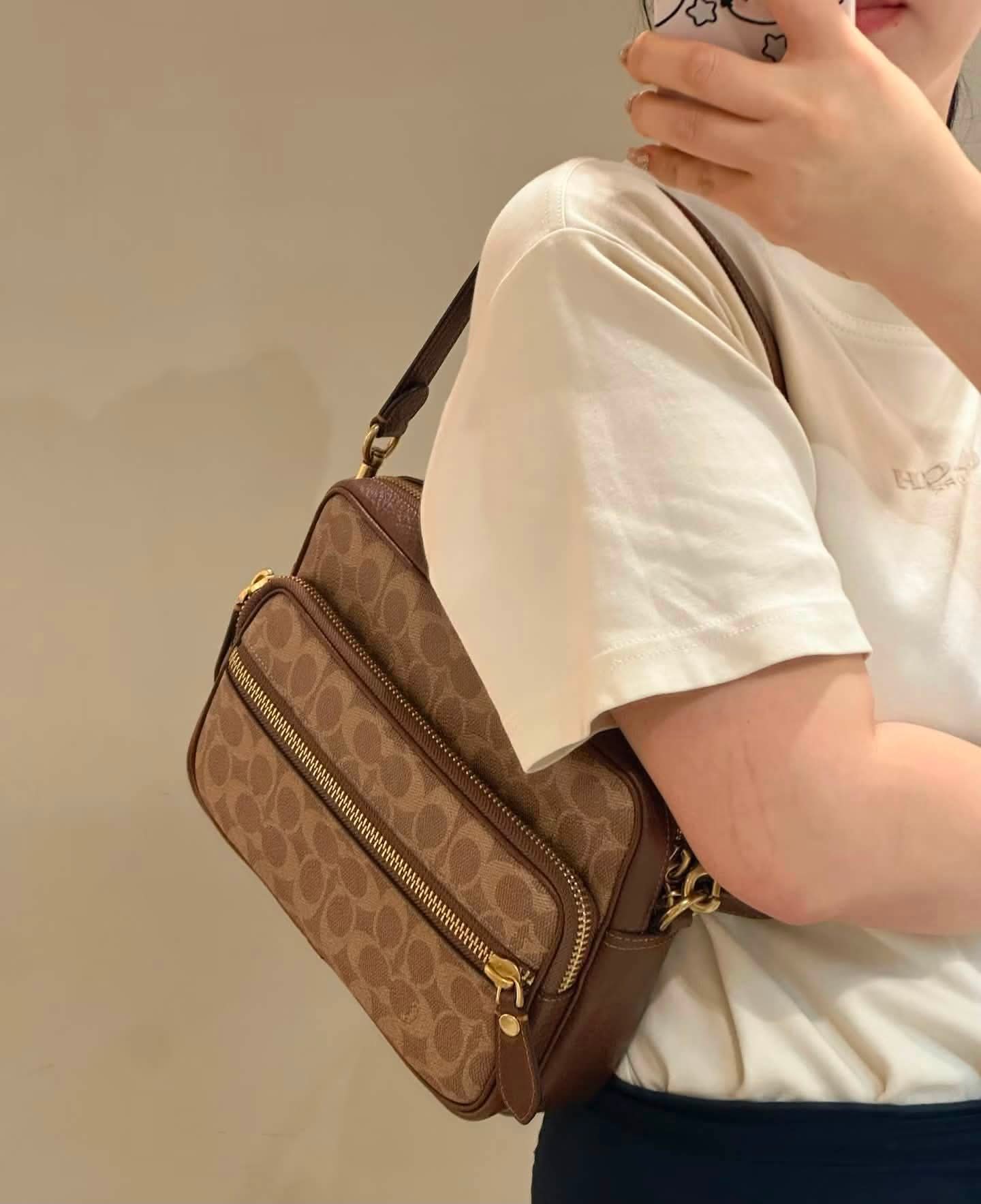 Classic Monogram Crossbody Bag with Multiple Pockets (Lux4less)