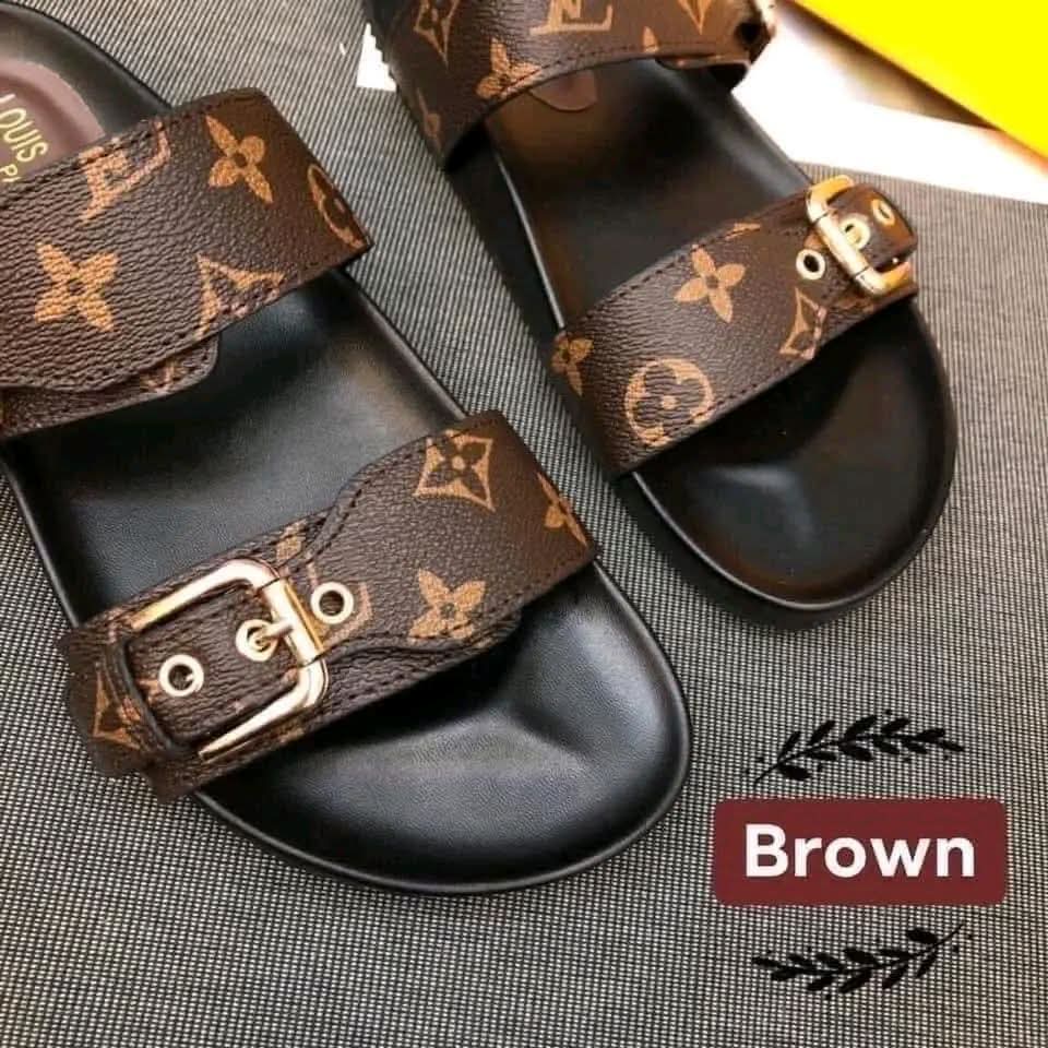 Stylish Monogram Double-Band Slide Sandals (Lux4less)