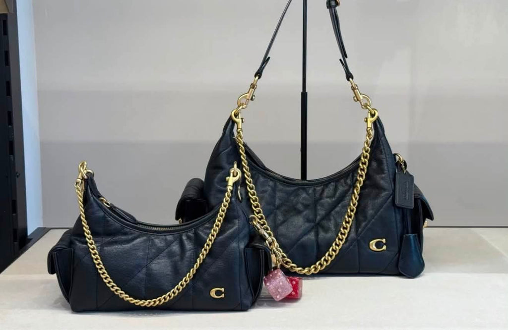 Elegant Quilted Shoulder Bag with Gold Chain (Lux4less)