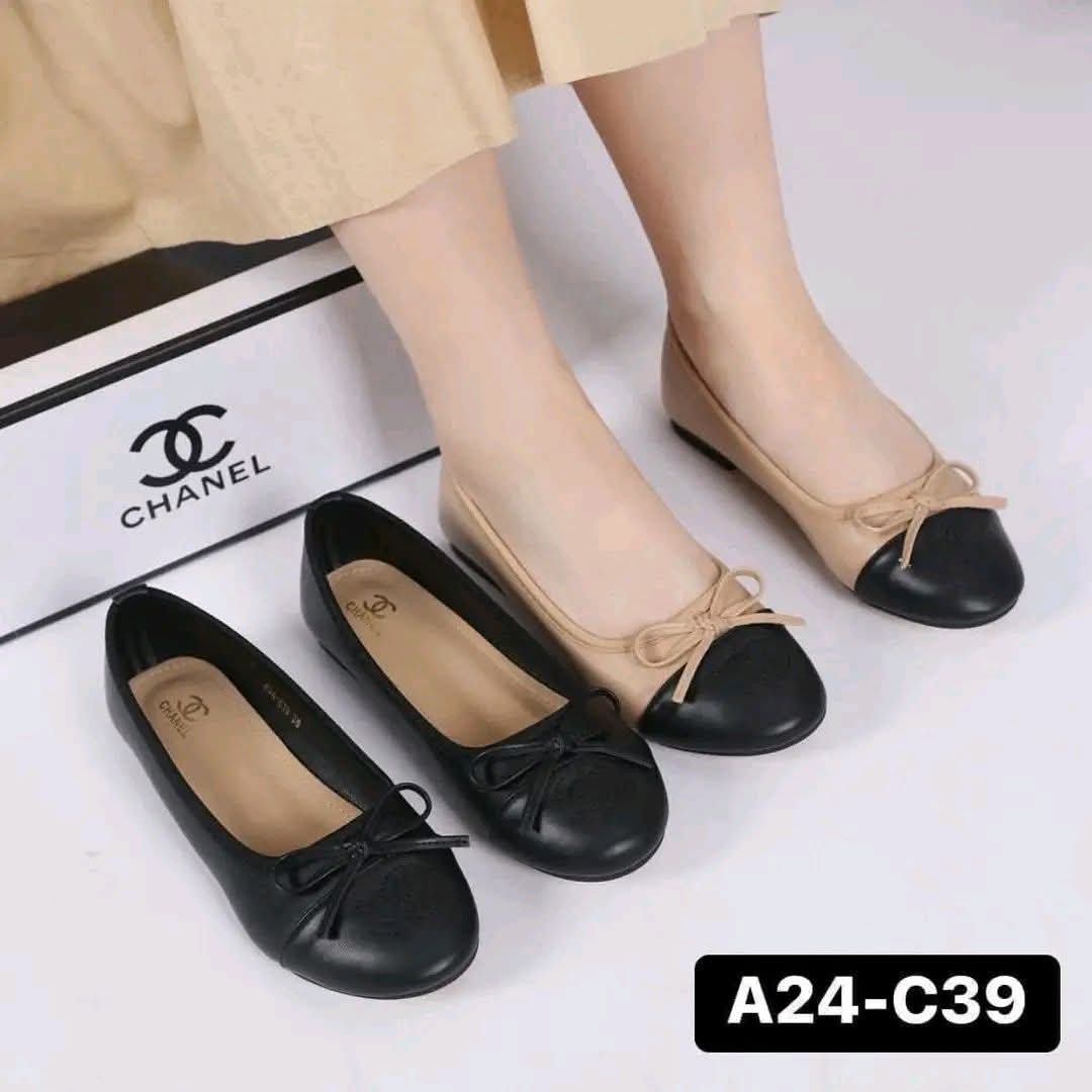 Elegant Black Bow Detail Ballet Pumps (Lux4less)