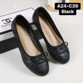 Elegant Black Bow Detail Ballet Pumps (Lux4less)